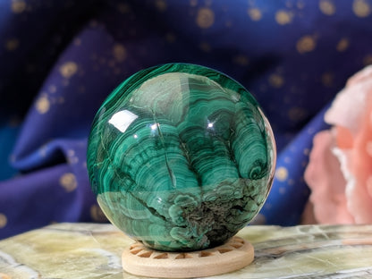 Spectacular Green Malachite Sphere