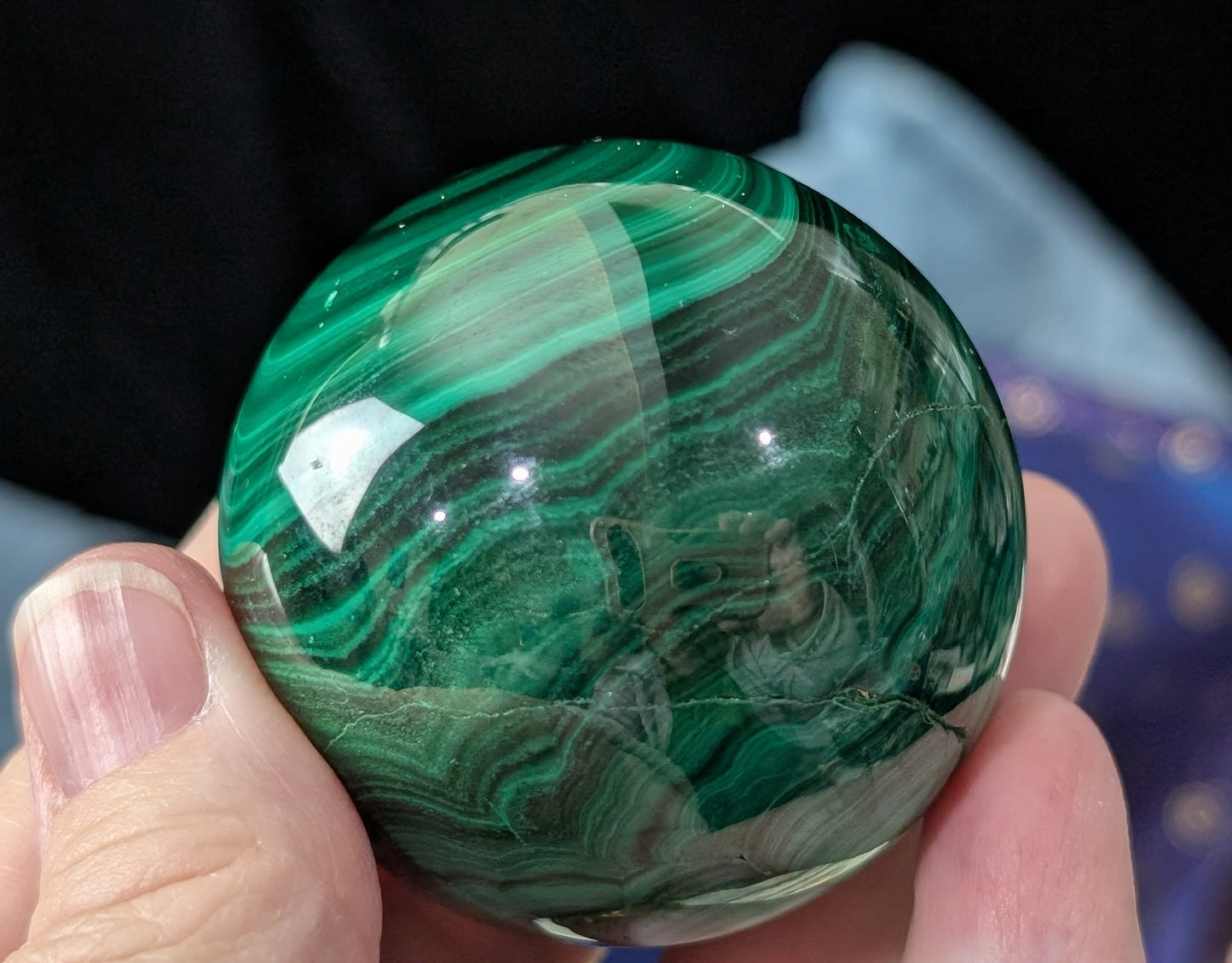 Spectacular Green Malachite Sphere