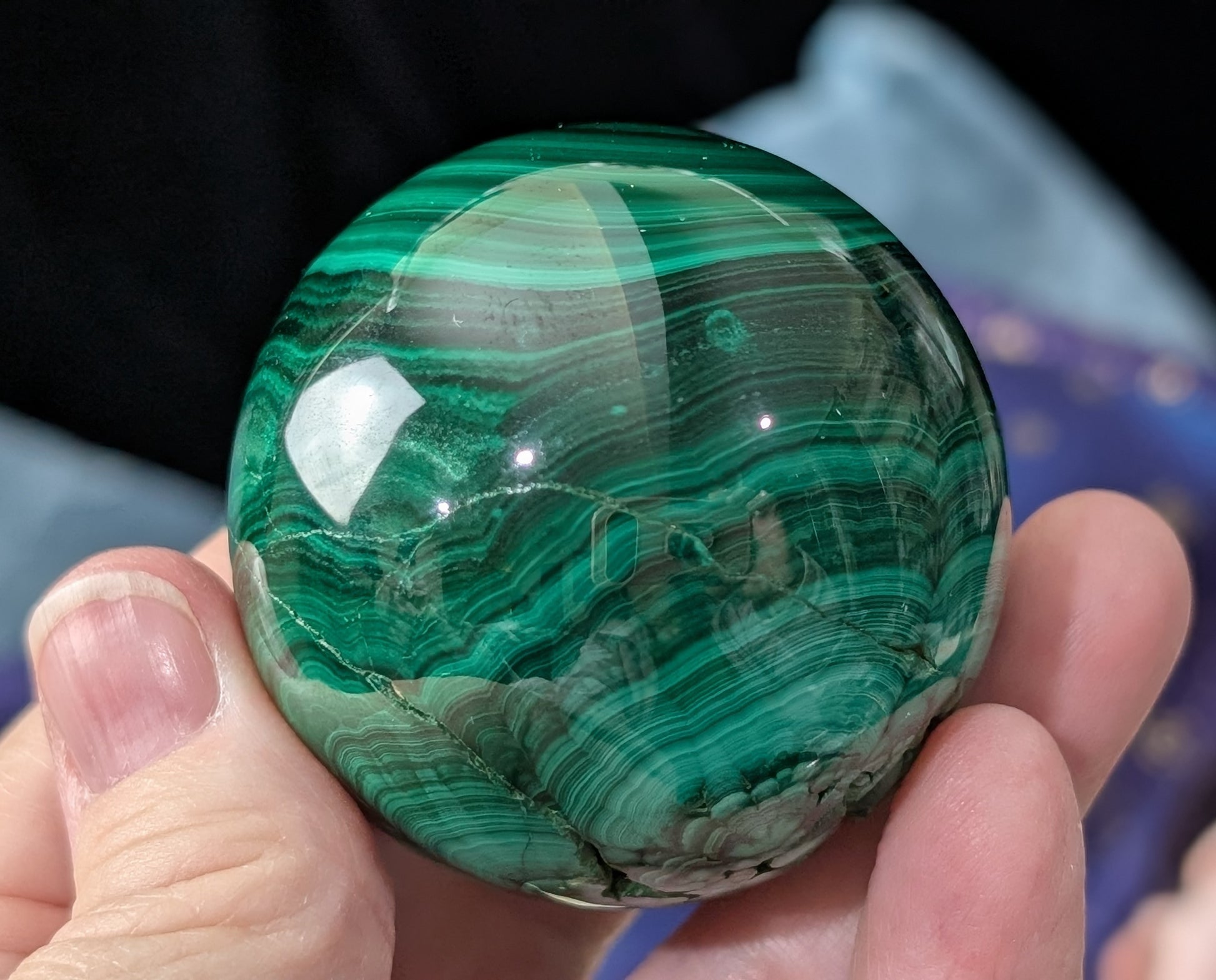 Spectacular Green Malachite Sphere