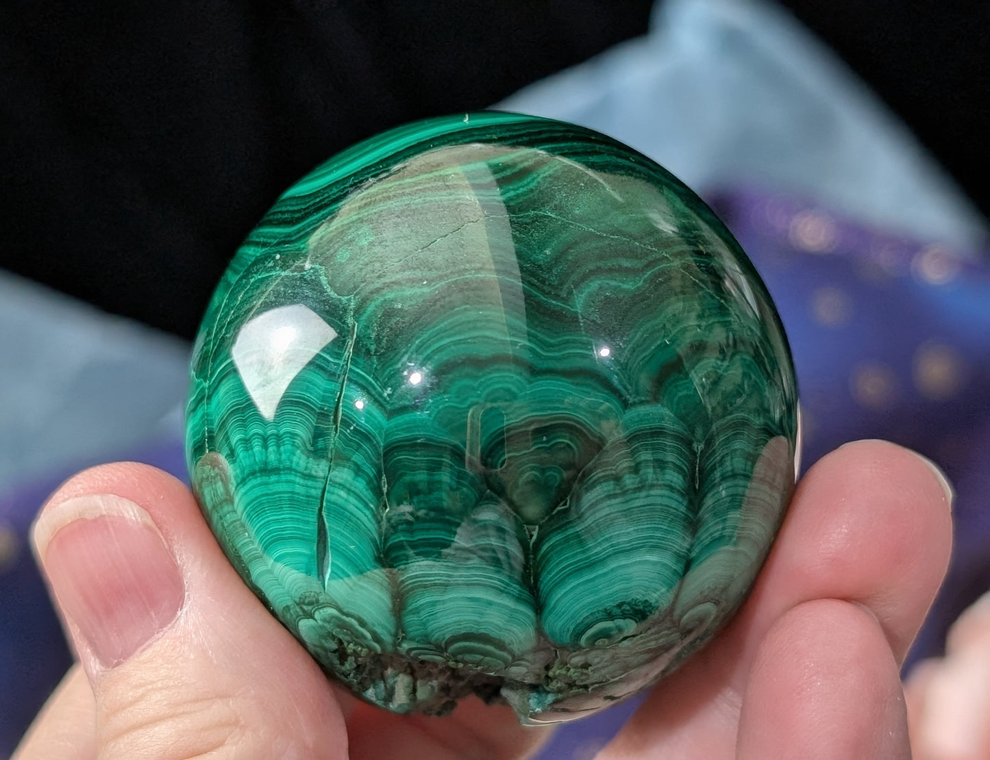 Spectacular Green Malachite Sphere