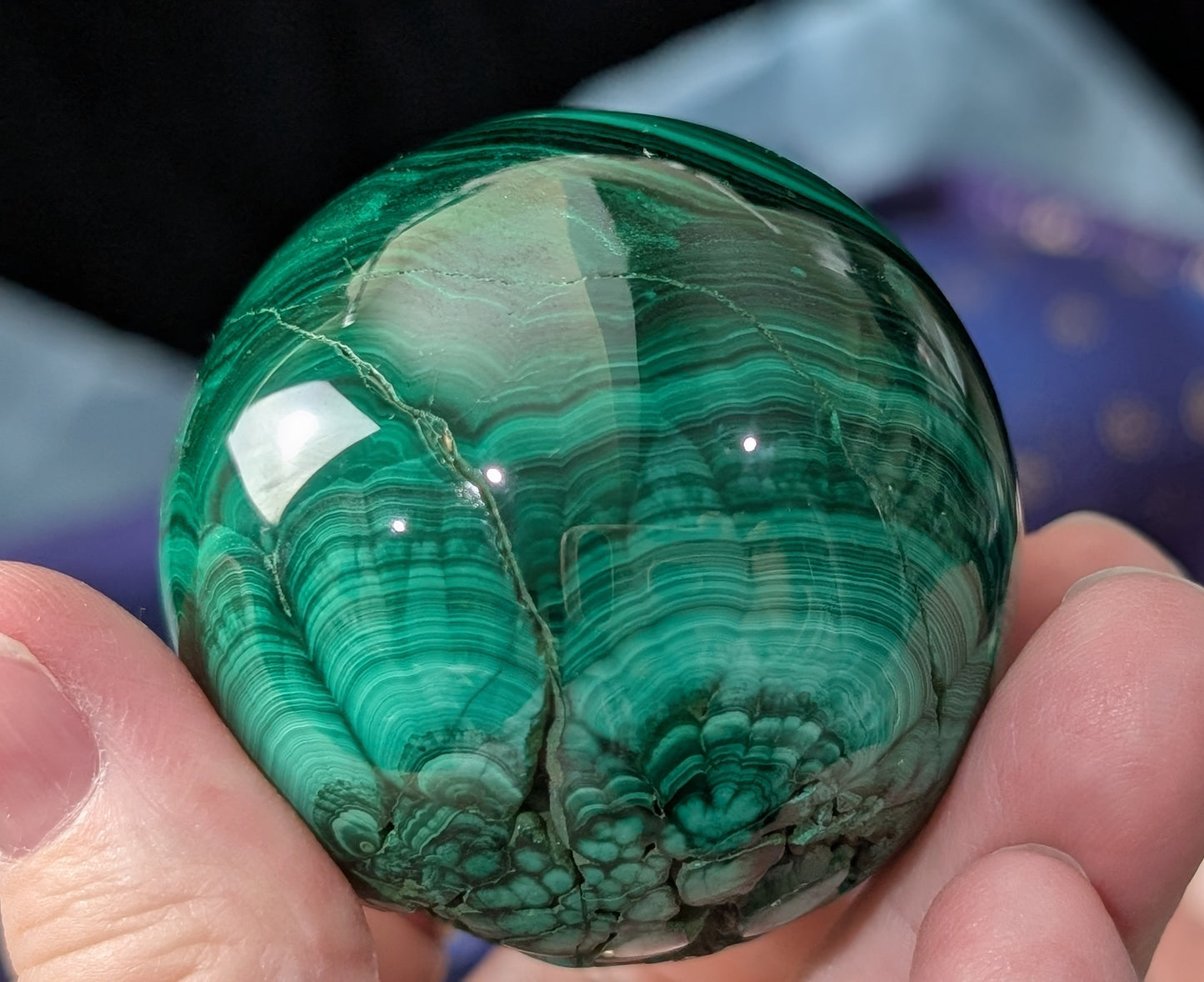 Spectacular Green Malachite Sphere