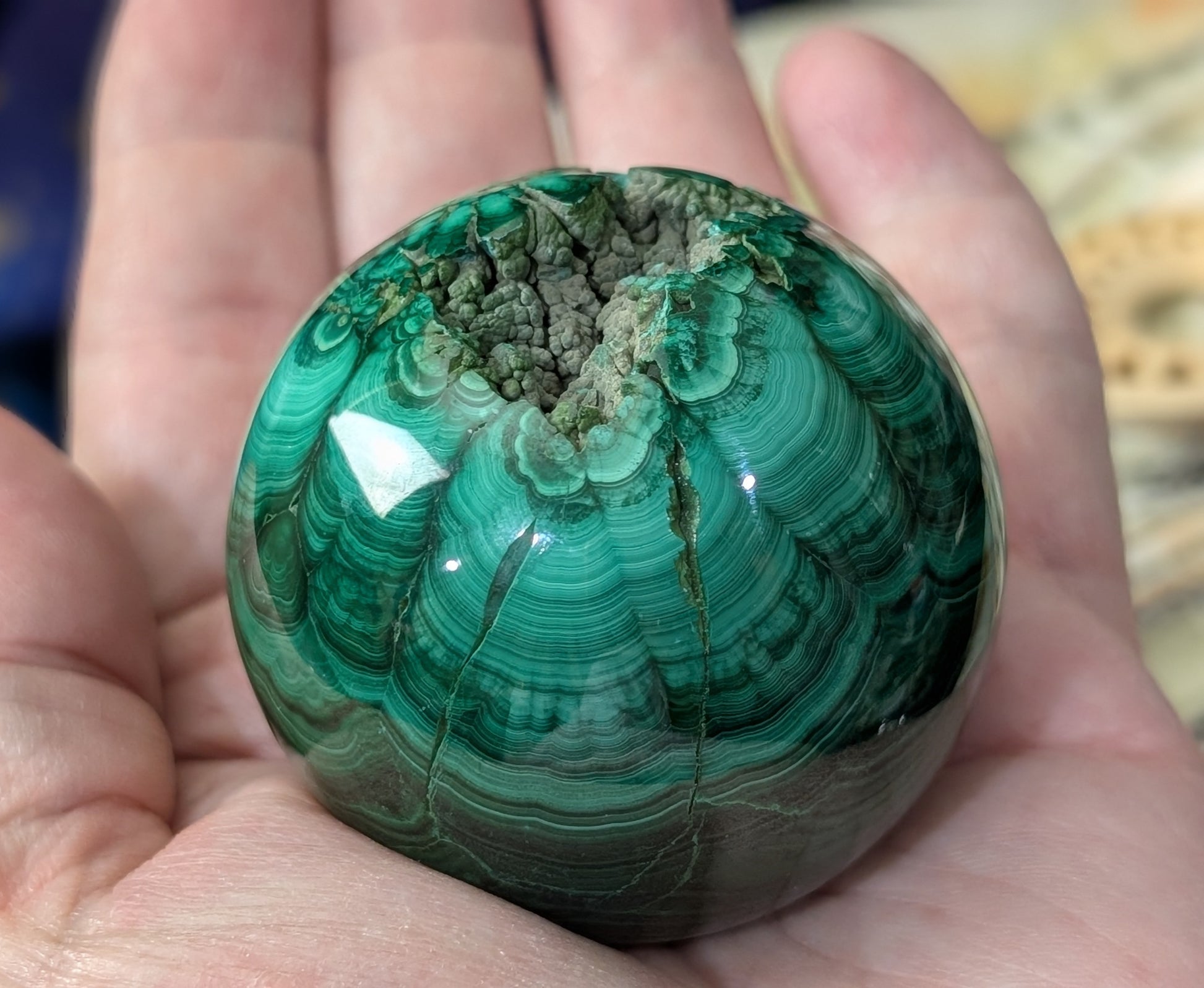Spectacular Green Malachite Sphere