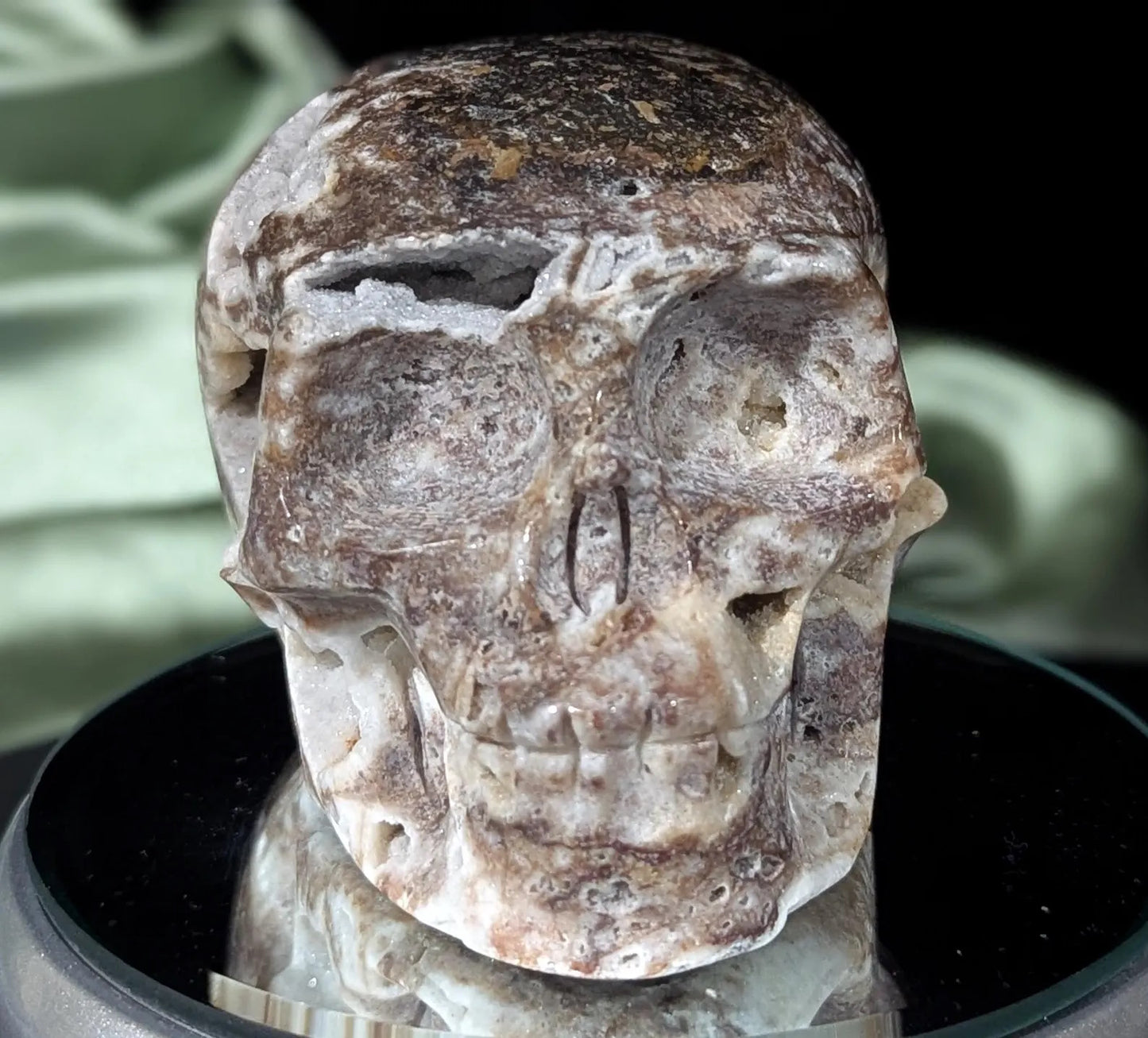 Druzy Sphalerite Crystal Skull