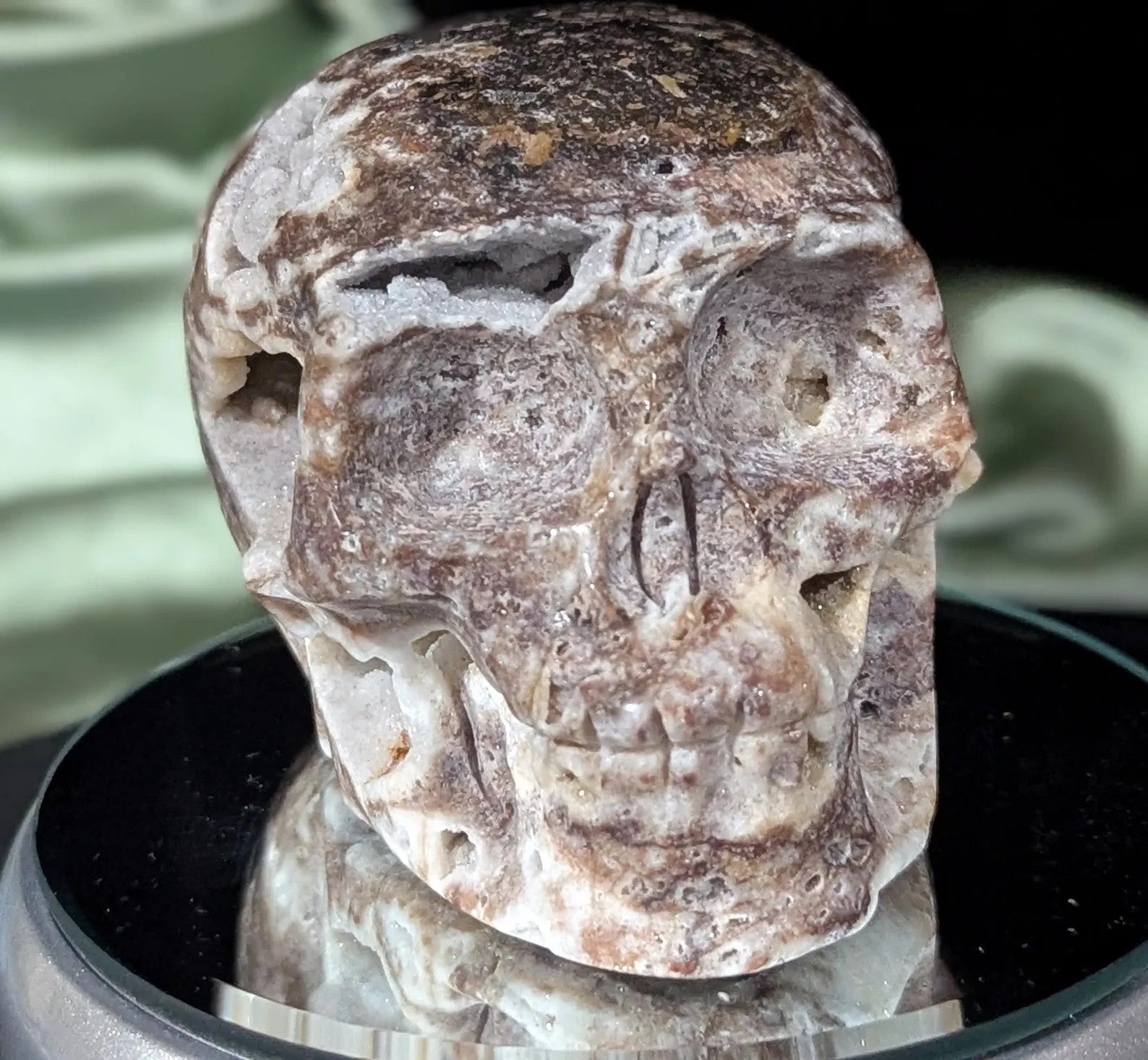 Druzy Sphalerite Crystal Skull