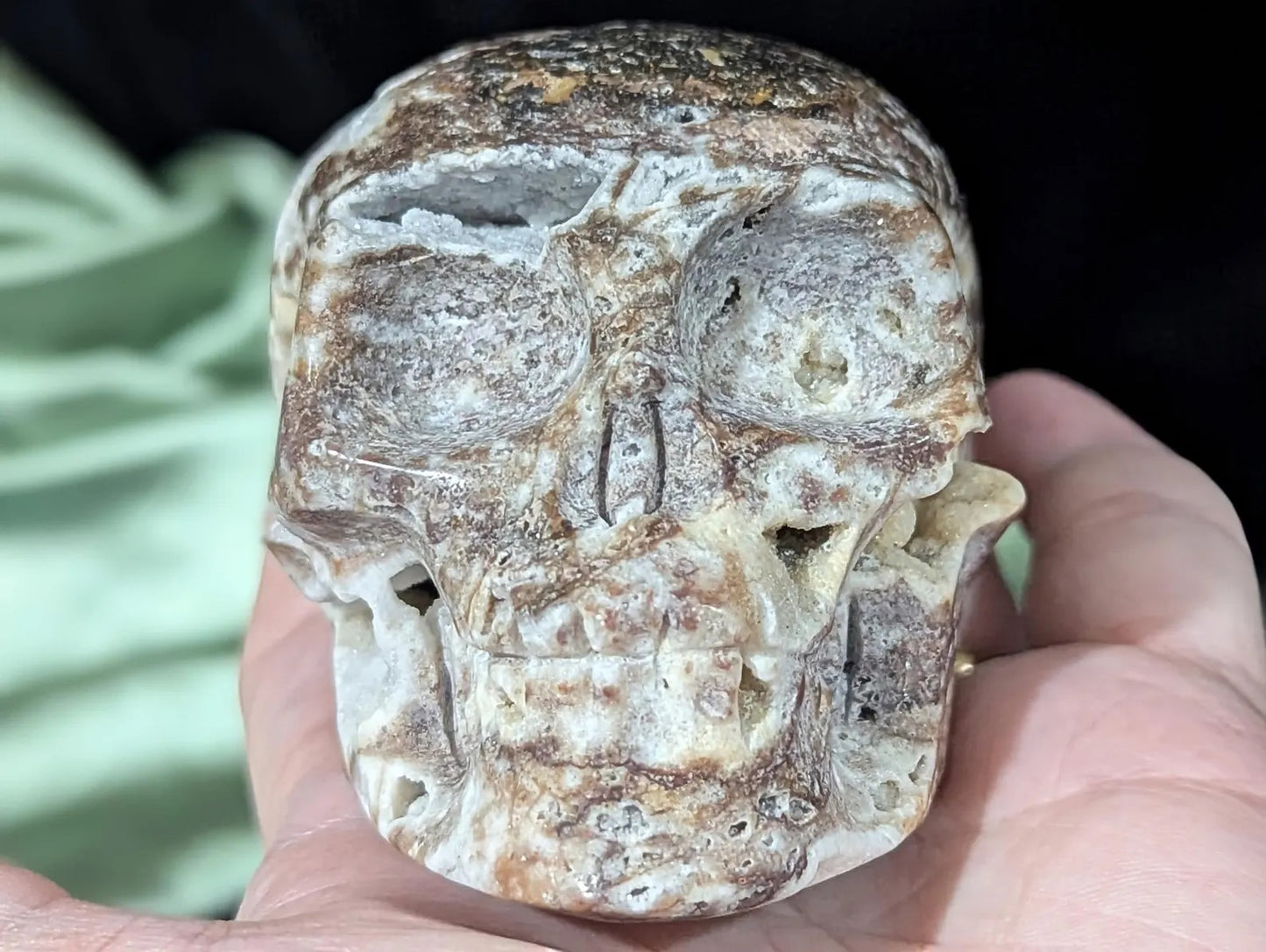 Druzy Sphalerite Crystal Skull