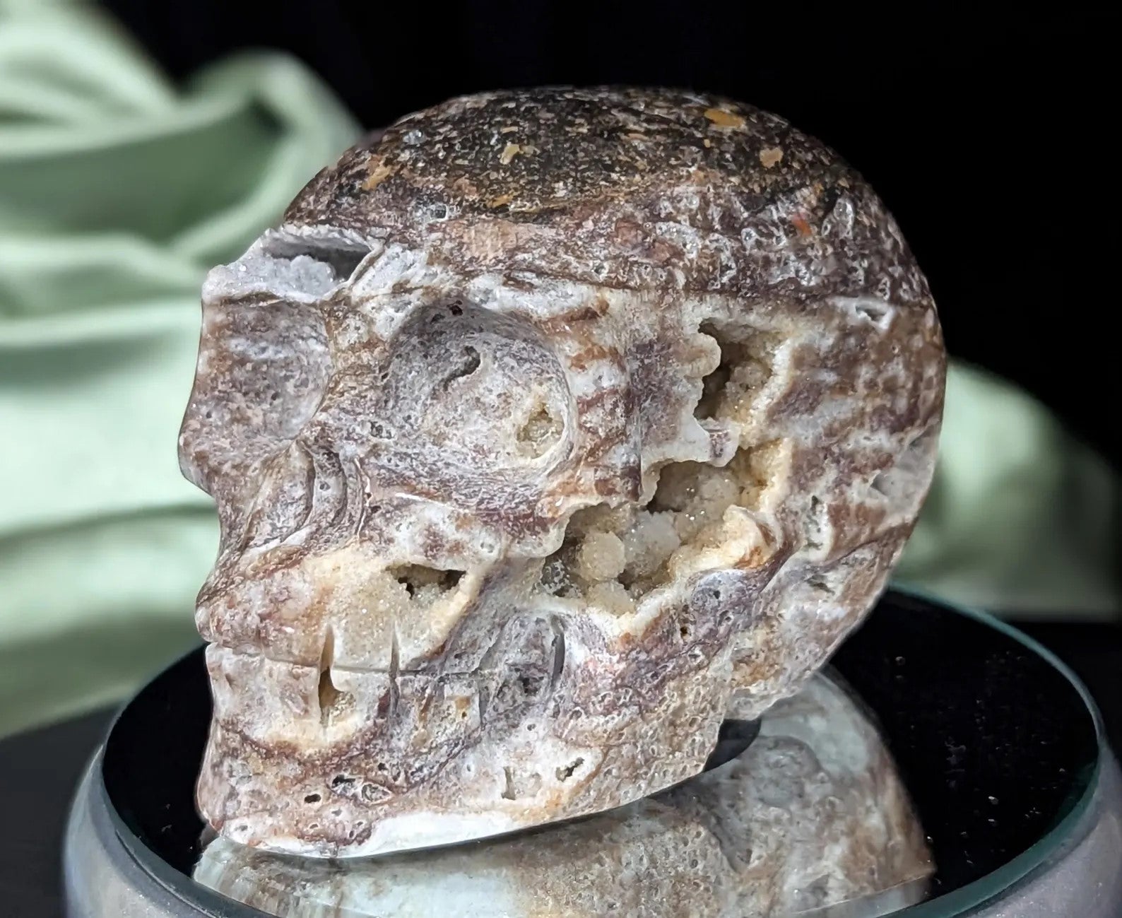 Druzy Sphalerite Crystal Skull