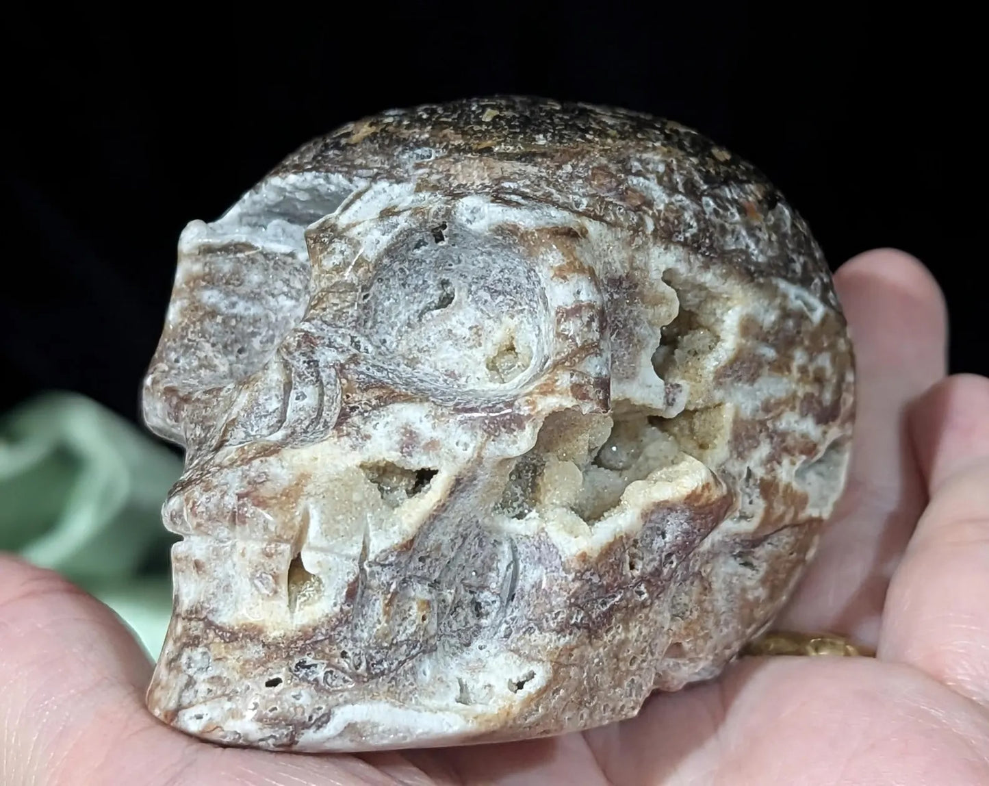 Druzy Sphalerite Crystal Skull