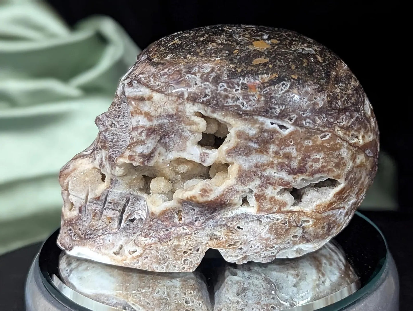 Druzy Sphalerite Crystal Skull