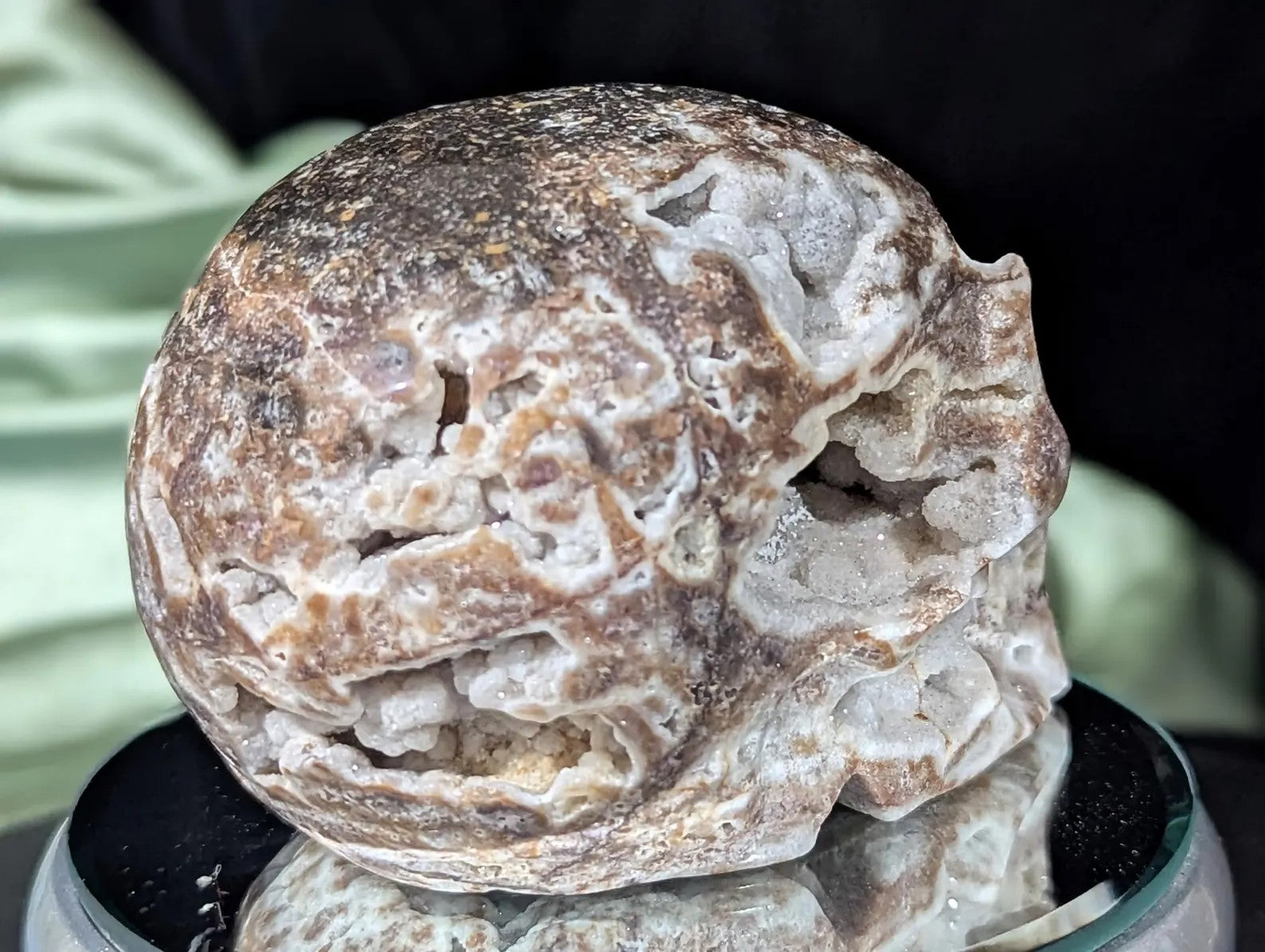 Druzy Sphalerite Crystal Skull