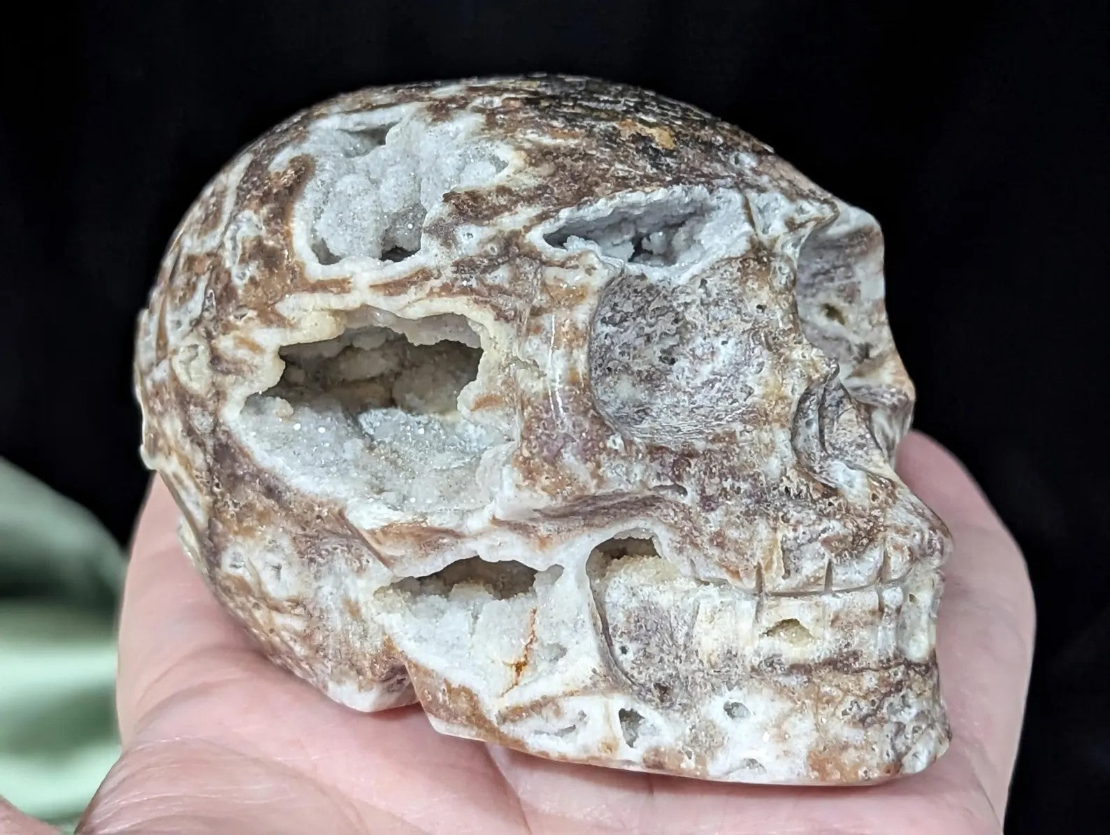 Druzy Sphalerite Crystal Skull