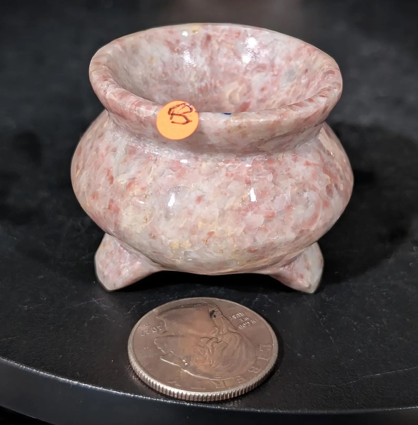 Strawberry Jasper Cauldron Sphere Holder