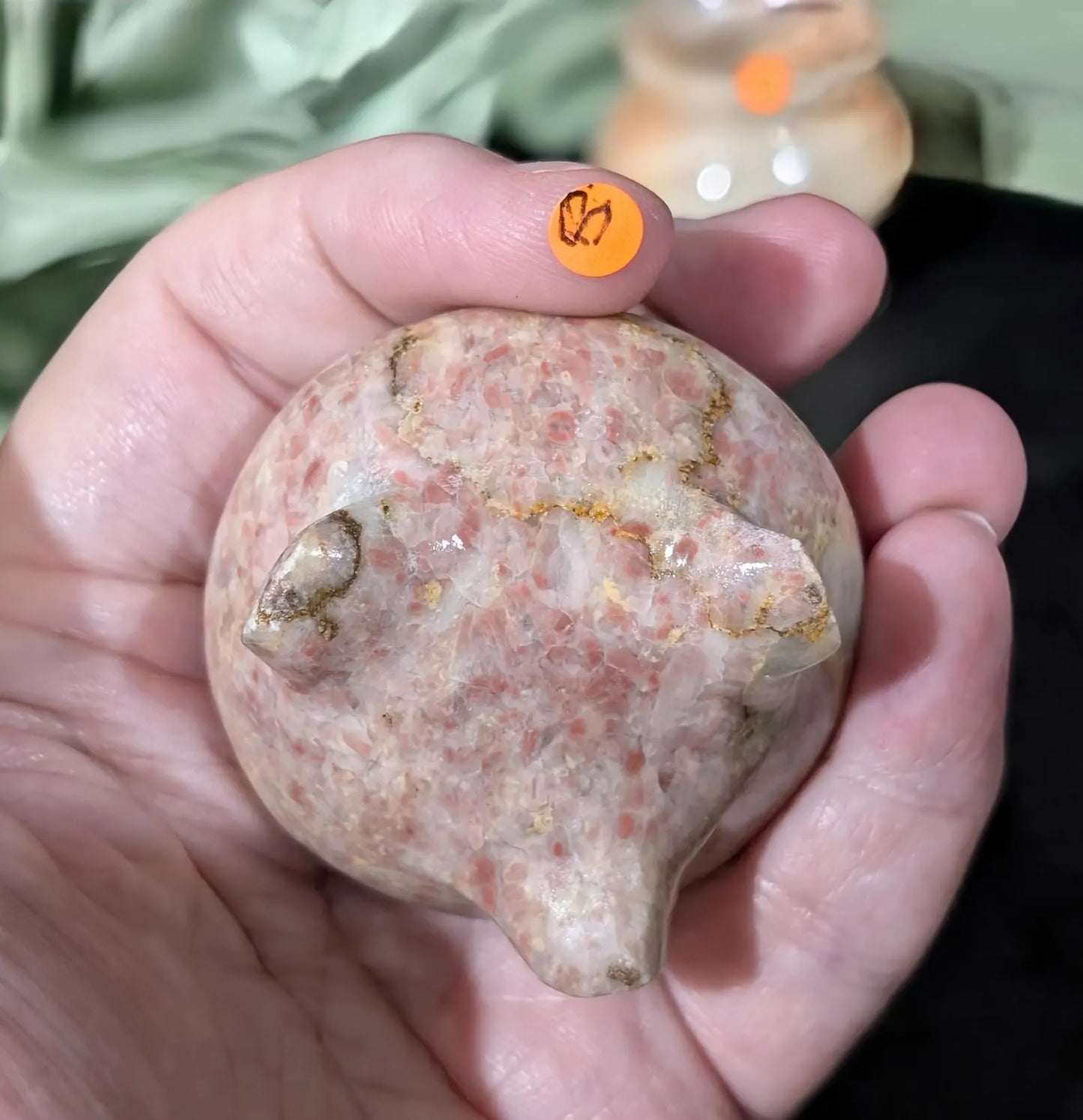 Strawberry Jasper Cauldron Sphere Holder