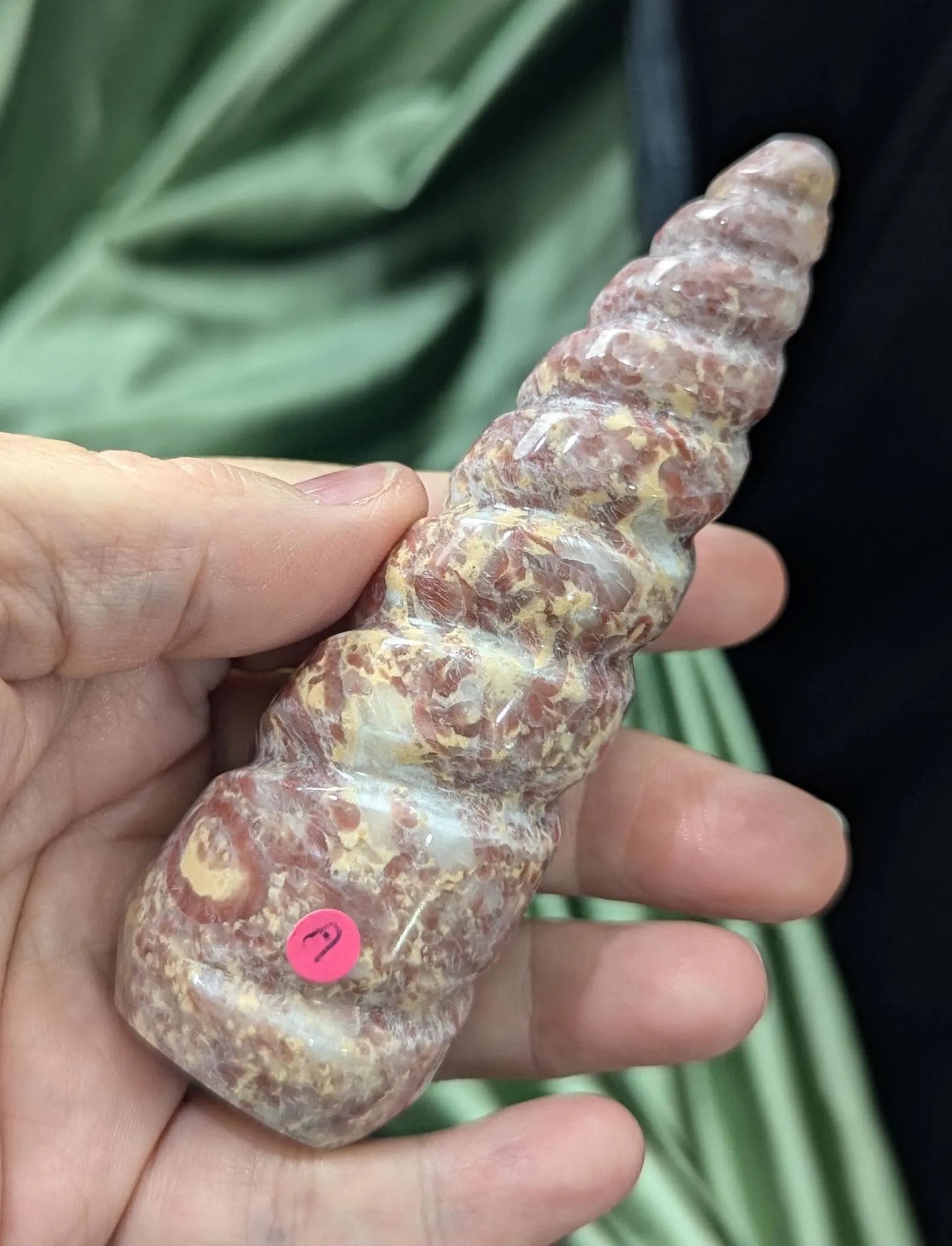 Strawberry Jasper Unicorn Horn