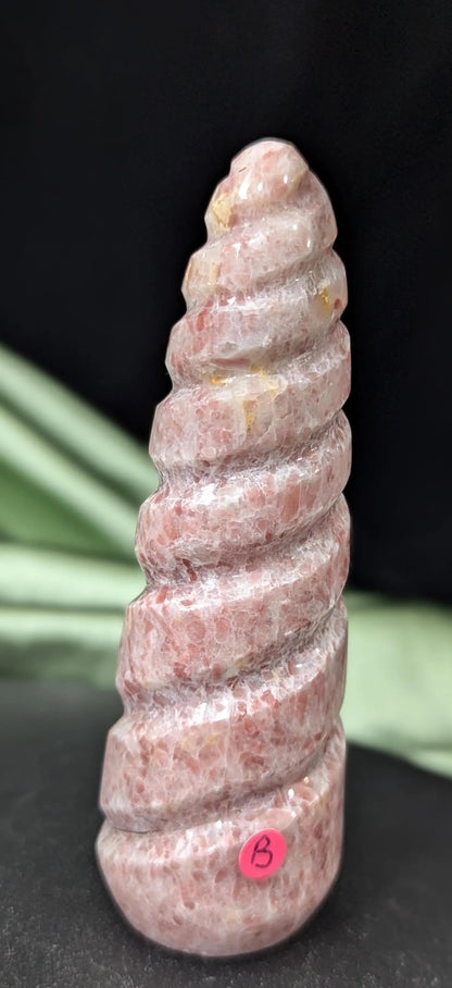 Strawberry Jasper Unicorn Horn