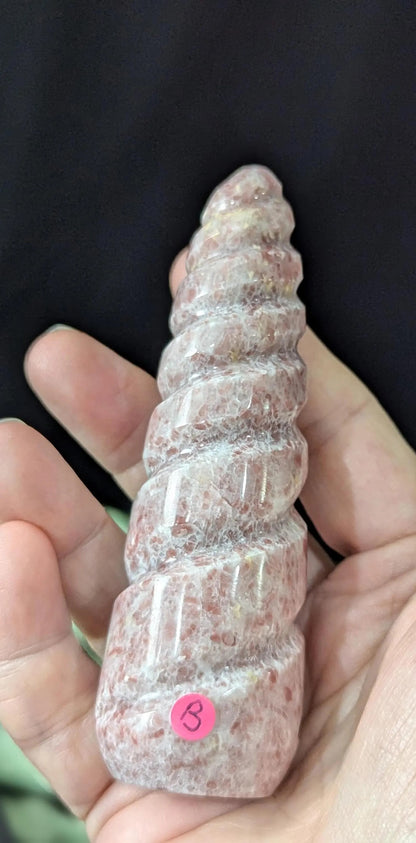 Strawberry Jasper Unicorn Horn