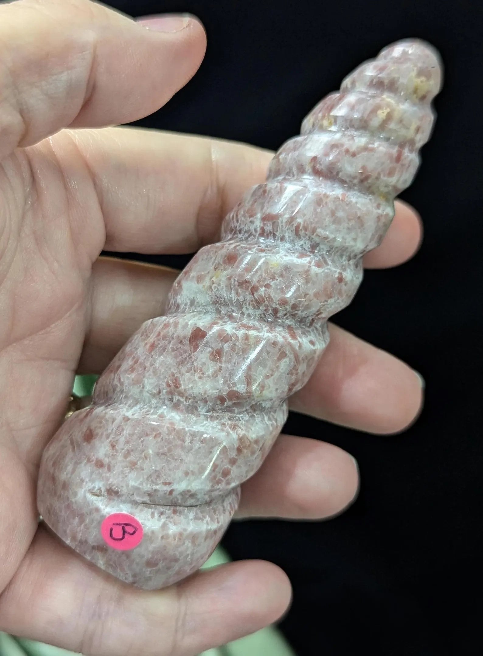 Strawberry Jasper Unicorn Horn