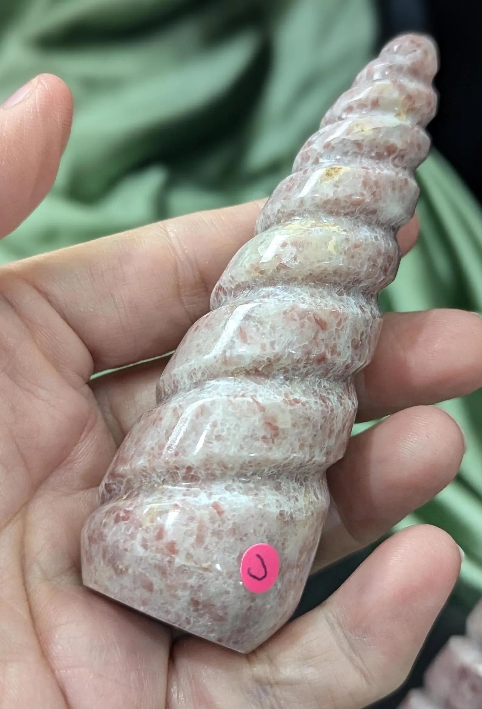 Strawberry Jasper Unicorn Horn