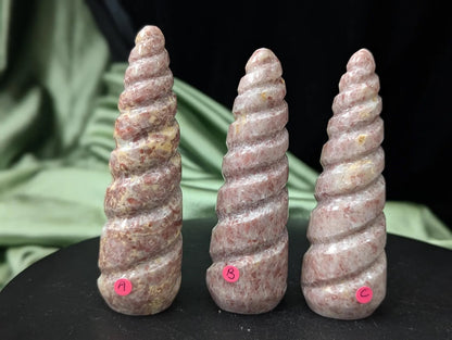 Strawberry Jasper Unicorn Horns