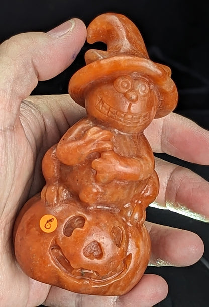 Sunstone Witch Cat on Pumpkin Figurine