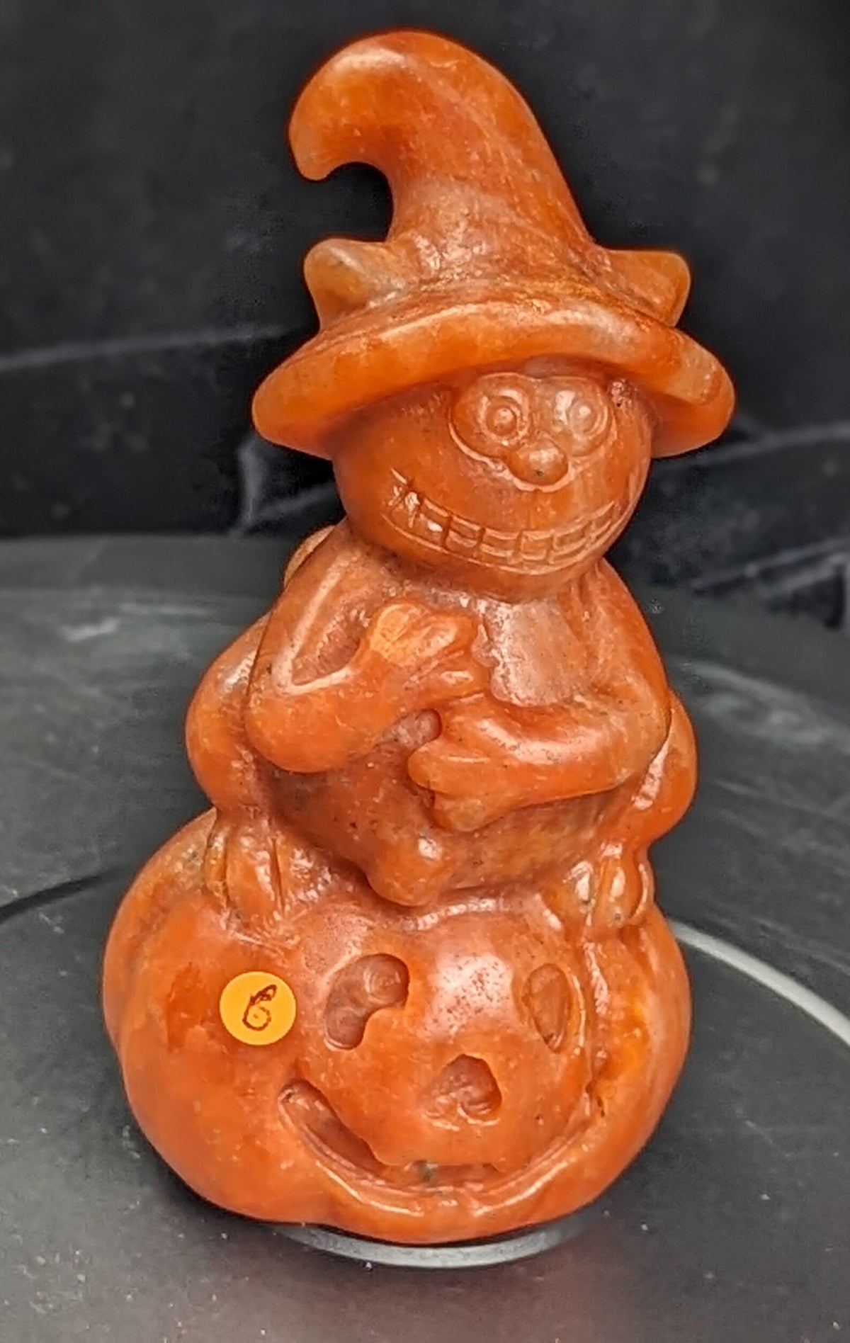 Sunstone Witch Cat on Pumpkin Figurine