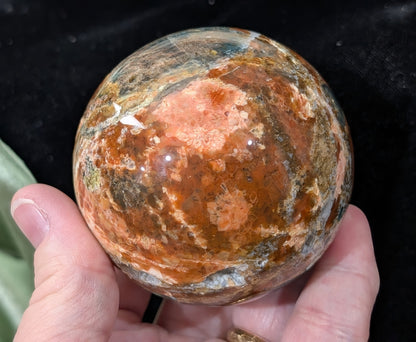 Sunstone and Blue Apatite Sphere