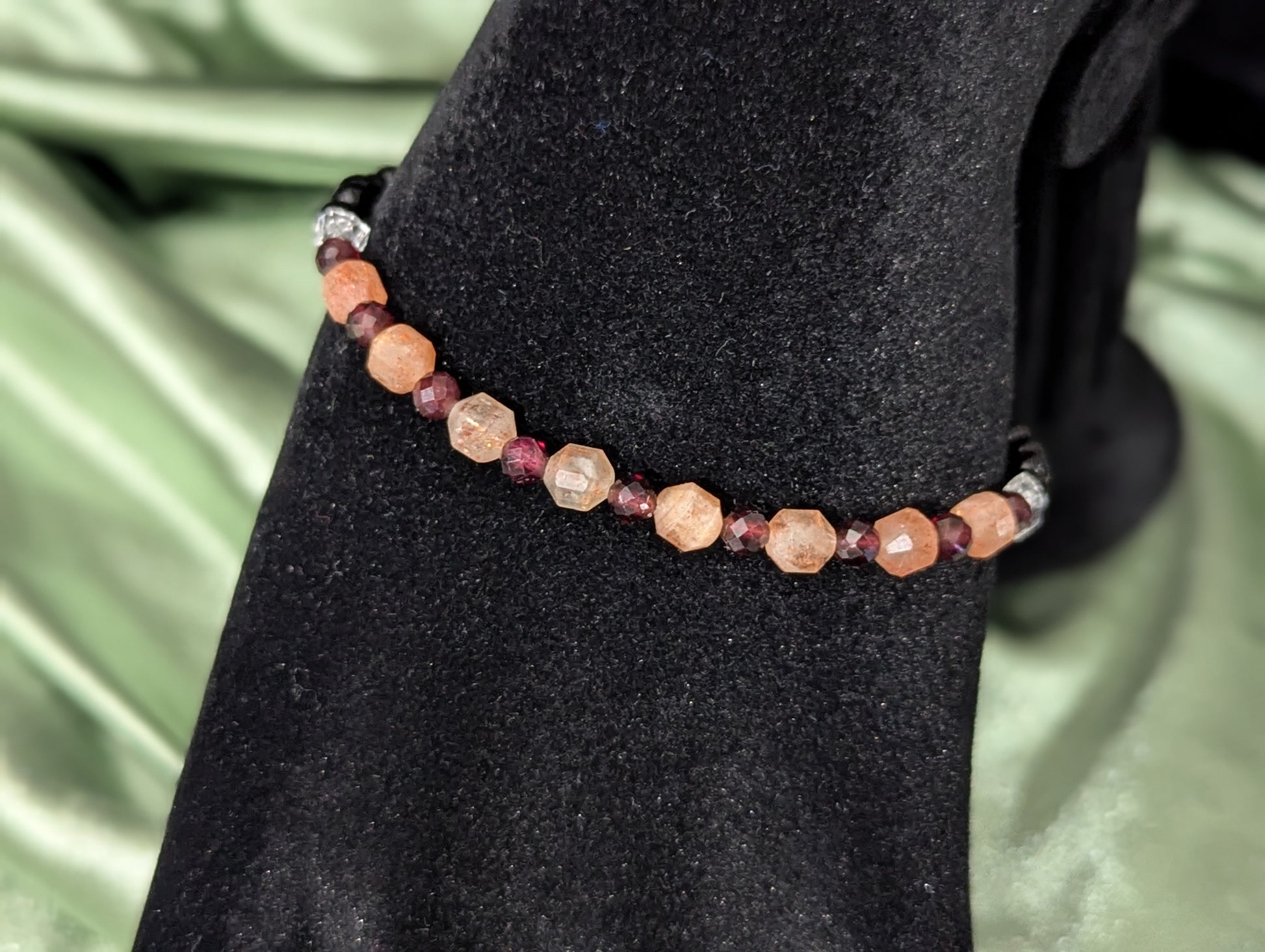 Sunstone and Garnet Bracelet