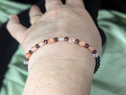 Sunstone and Garnet Bracelet