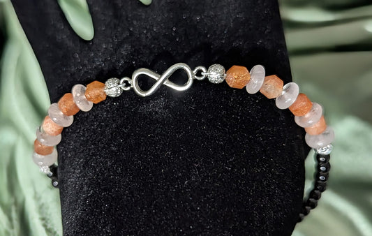 Sunstone and Rose Quartz Bracelet