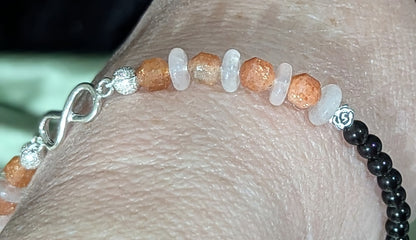 Sunstone and Rose Quartz Bracelet