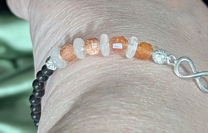 Sunstone and Rose Quartz Bracelet