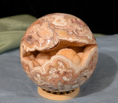 Super Druzy Pink Crazy Lace Agate Sphere