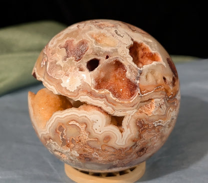 Super Druzy Pink Crazy Lace Agate Sphere