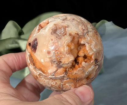 Super Druzy Pink Crazy Lace Agate Sphere