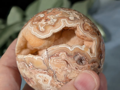 Super Druzy Pink Crazy Lace Agate Sphere