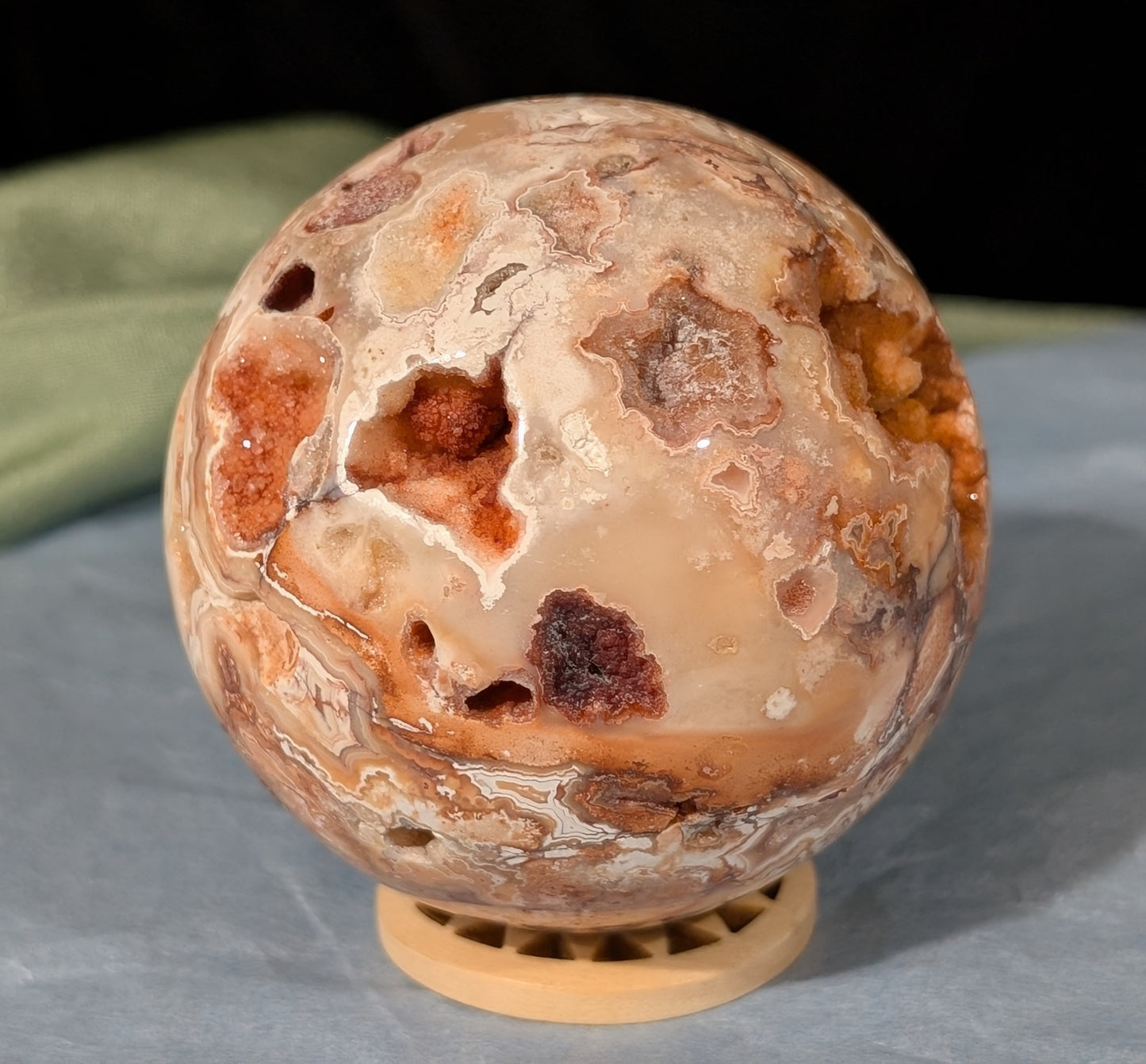 Super Druzy Pink Crazy Lace Agate Sphere