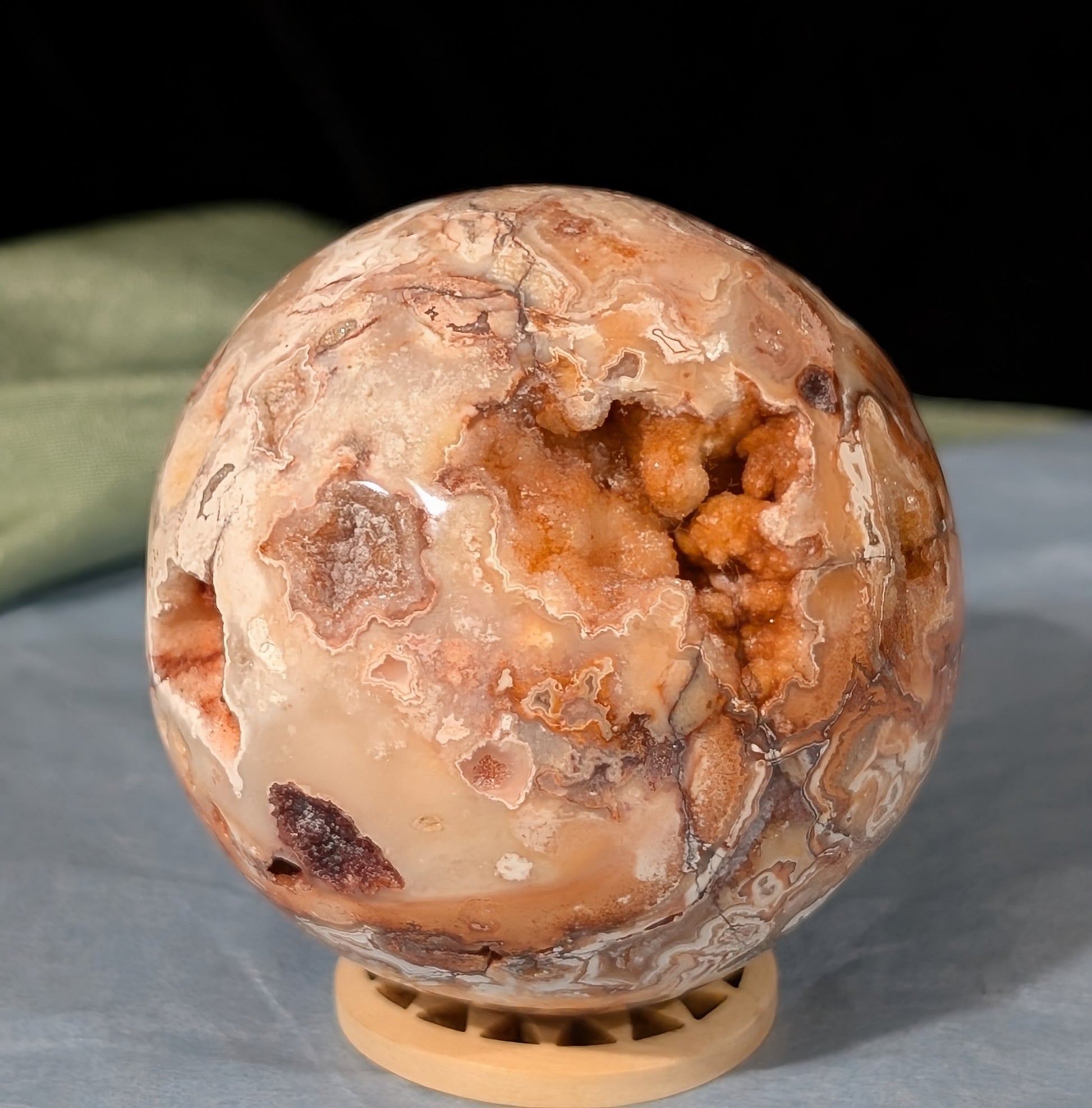 Super Druzy Pink Crazy Lace Agate Sphere