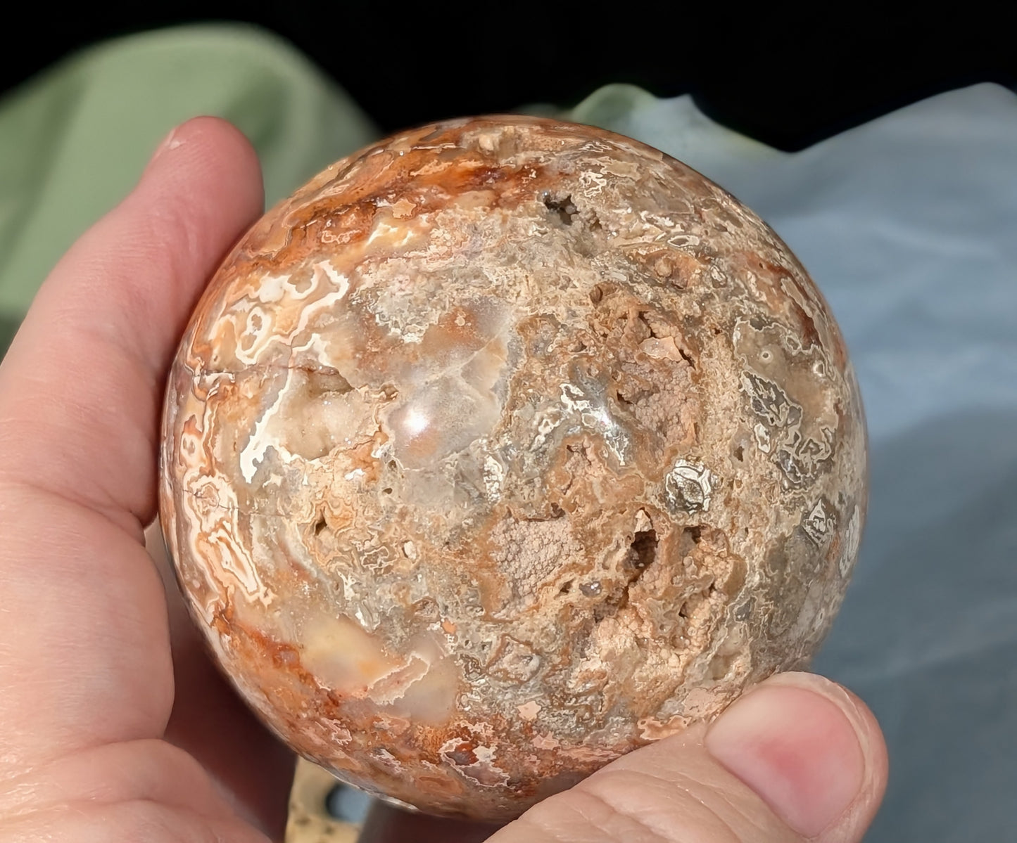 Super Druzy Pink Crazy Lace Agate Sphere