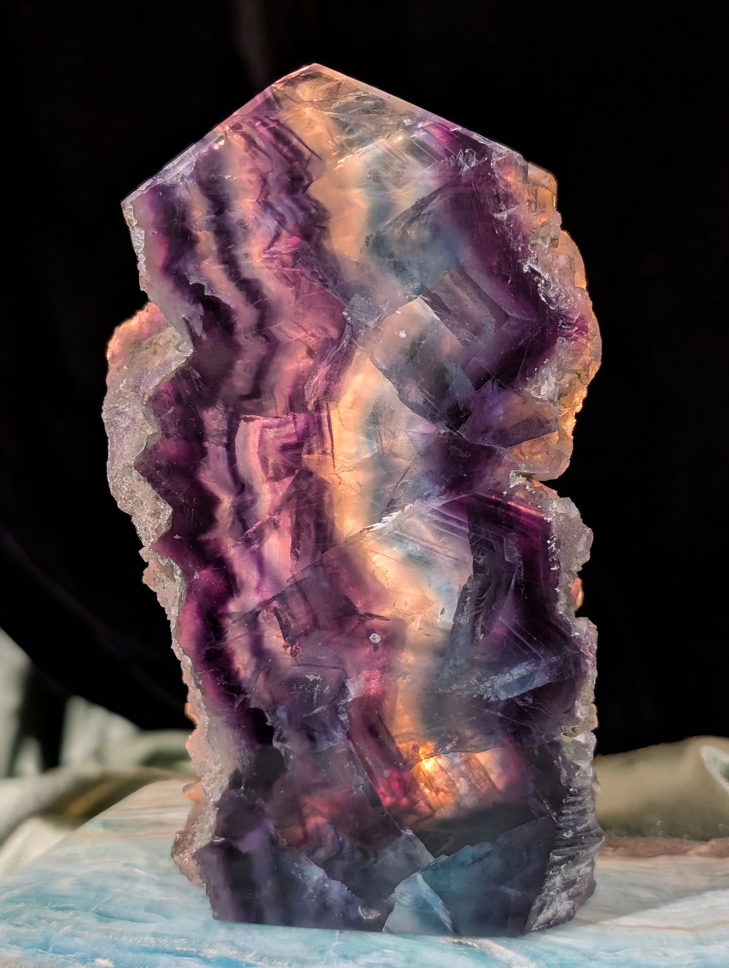 Translucent Raw Edged Purple Fluorite Slab