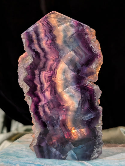 Translucent Raw Edged Purple Fluorite Slab
