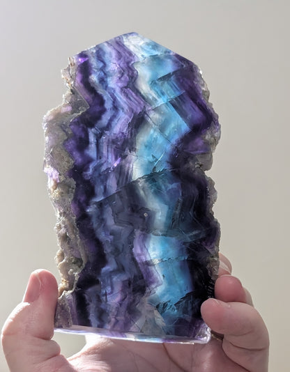 Translucent Raw Edged Purple Fluorite Slab