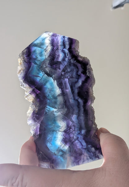 Translucent Raw Edged Purple Fluorite Slab