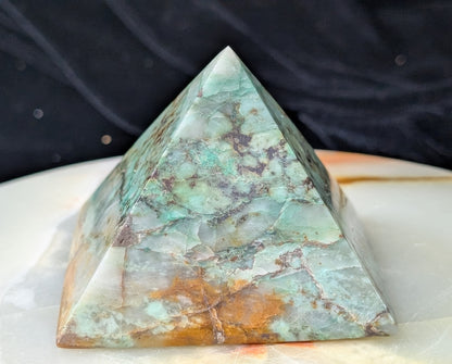 Turquoise in Quartz Pyramid