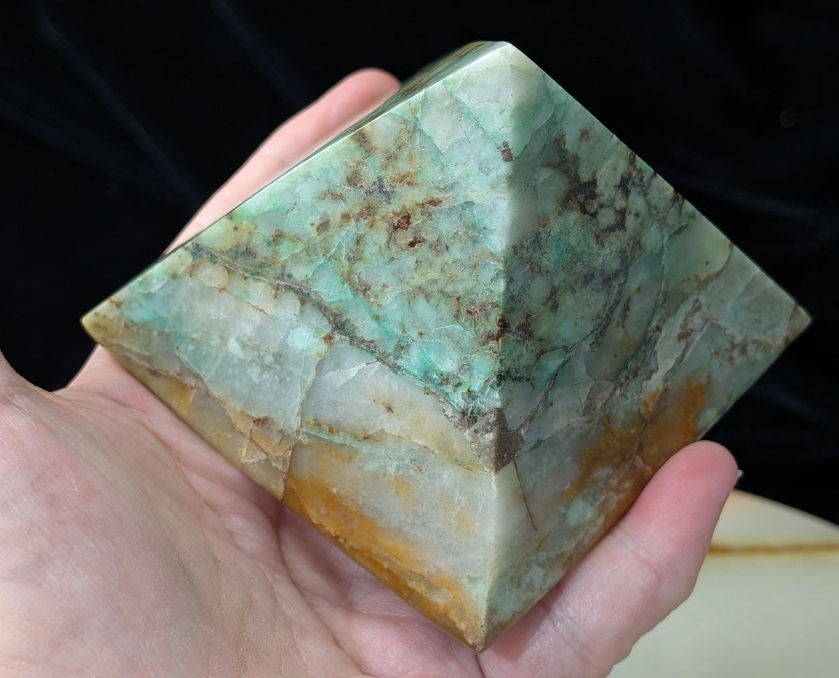 Turquoise in Quartz Pyramid