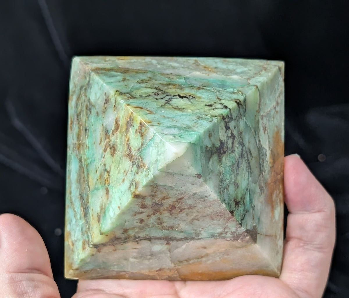 Turquoise in Quartz Pyramid