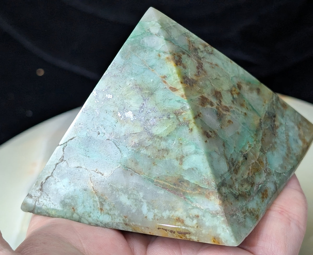 Turquoise in Quartz Pyramid