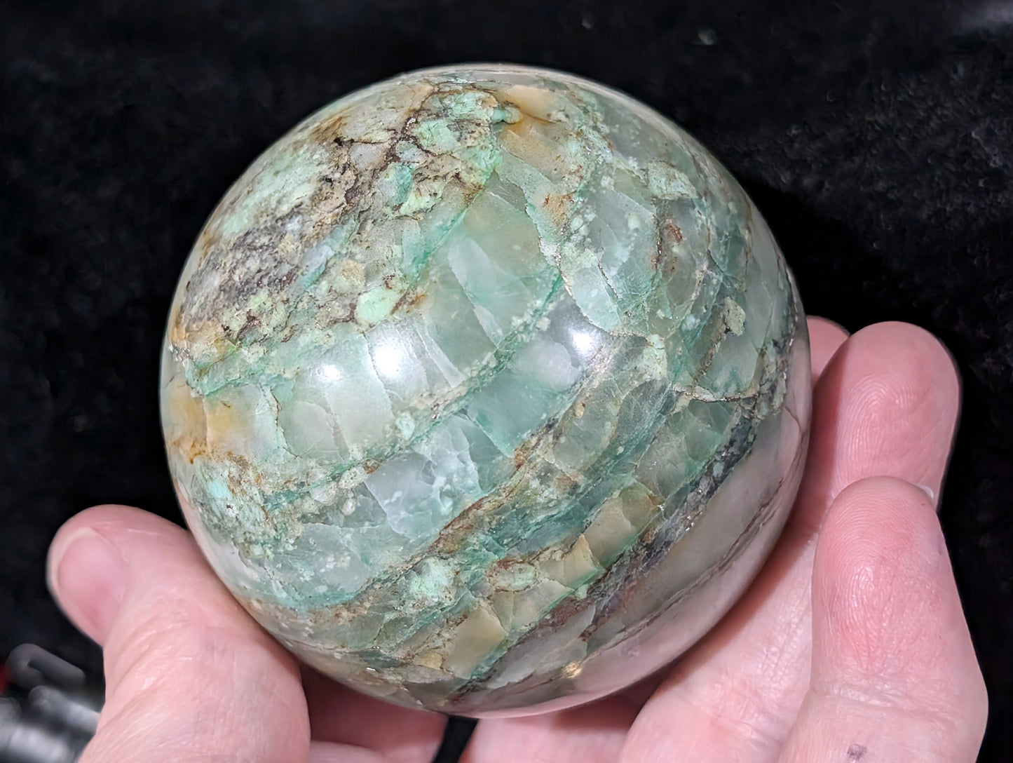 Turquoise in Quartz Sphere