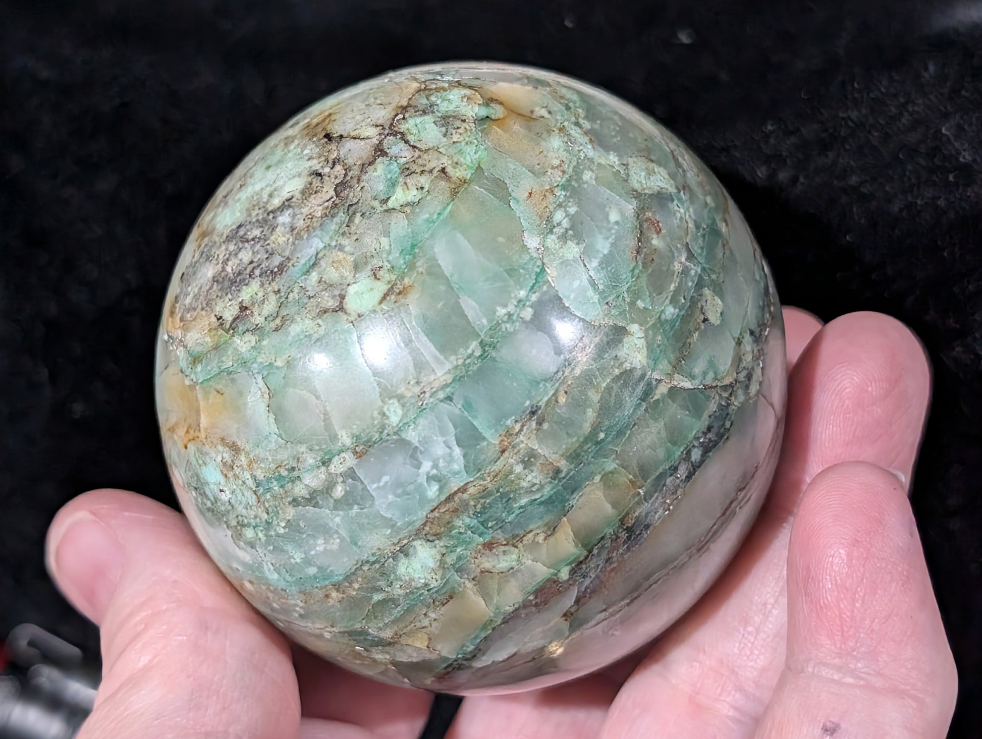 Turquoise in Quartz Sphere
