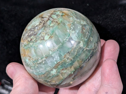 Turquoise in Quartz Sphere