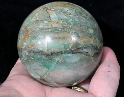 Turquoise in Quartz Sphere