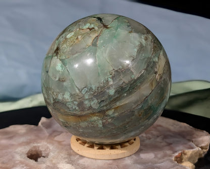 Turquoise in Quartz Sphere